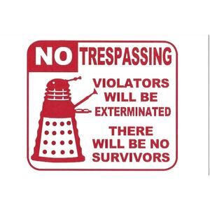Daleks No Trespassing Postcard